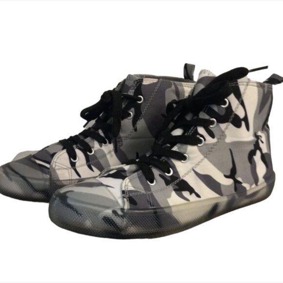 Taxi Black Grey Camouflage Camo HIGH TOP sneakers Shoes Size 8 - Picture 3 of 10
